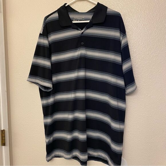 Nike Men’s Dri-FIT tour performing Polo shirt black stripe XL - Picture 1 of 10